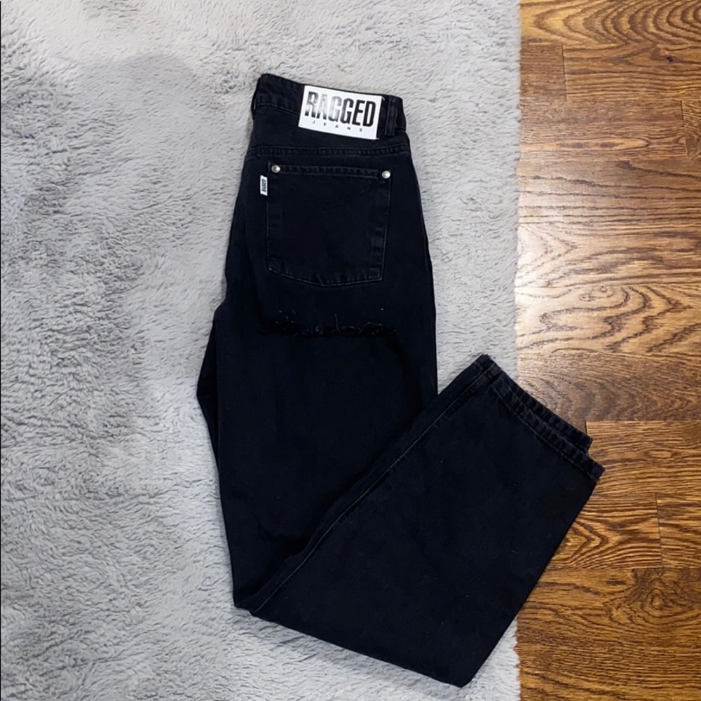 Ragged priest  butt cut black jeans! New